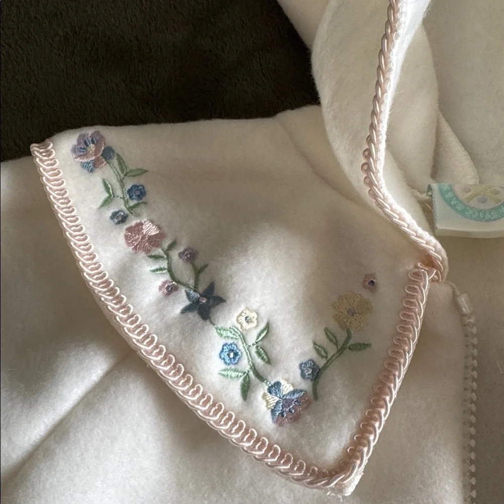 Vintage CC Baby Floral Embroidered Baby Bunting Snowsuit 0-3 Months